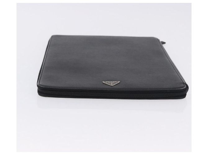 Custodia Porta-documenti PRADA Saffiano Black Silver Auth 200201 Nero Argento - vista 7