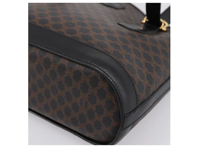 16 Céline Borsa Tote CELINE Macadam PVC Pelle Nero Tono Oro Auth BA15388 - vista 14