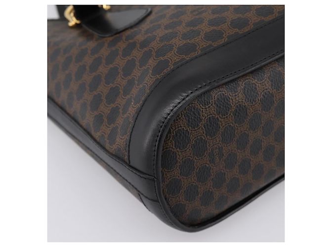 16 Céline Borsa Tote CELINE Macadam PVC Pelle Nero Tono Oro Auth BA15388 - vista 15