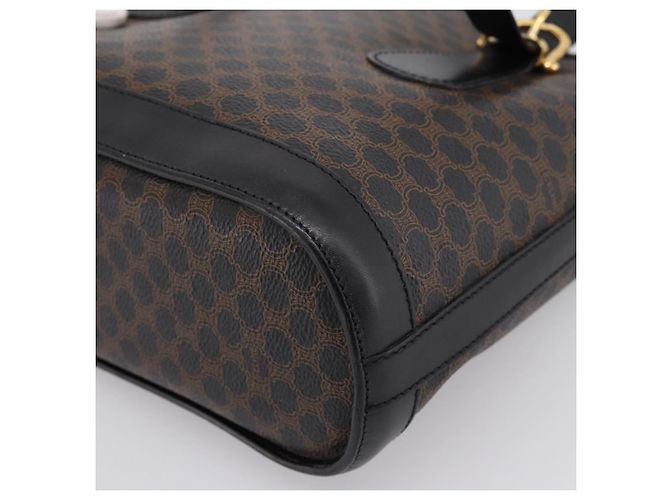 16 Céline Borsa Tote CELINE Macadam PVC Pelle Nero Tono Oro Auth BA15388 - vista 16