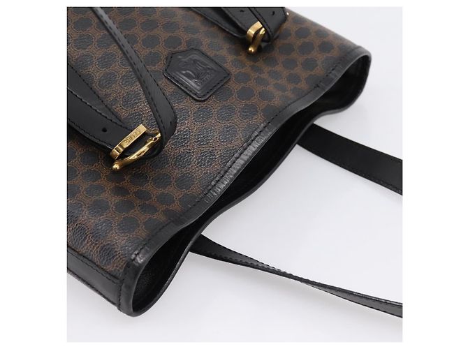 16 Céline Borsa Tote CELINE Macadam PVC Pelle Nero Tono Oro Auth BA15388 - vista 6
