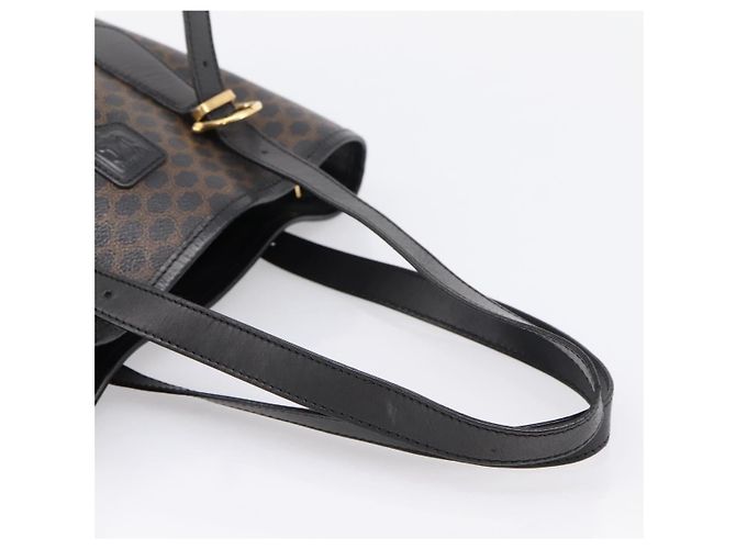 16 Céline Borsa Tote CELINE Macadam PVC Pelle Nero Tono Oro Auth BA15388 - vista 7