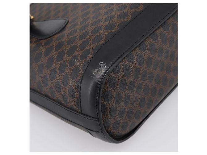 16 Céline Borsa Tote CELINE Macadam PVC Pelle Nero Tono Oro Auth BA15388 - vista 9