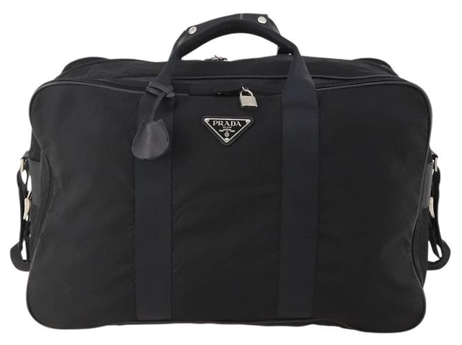 Borsa Boston PRADA Nylon 2way Nero Argento Auth 194402 - vista 13