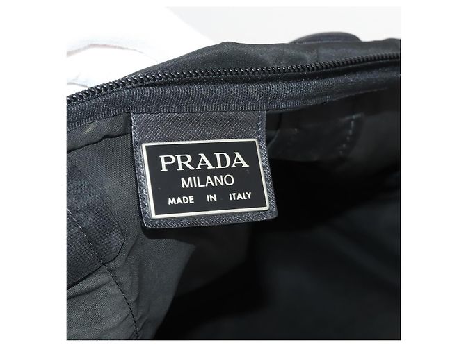 Borsa Boston PRADA Nylon 2way Nero Argento Auth 194402 - vista 26