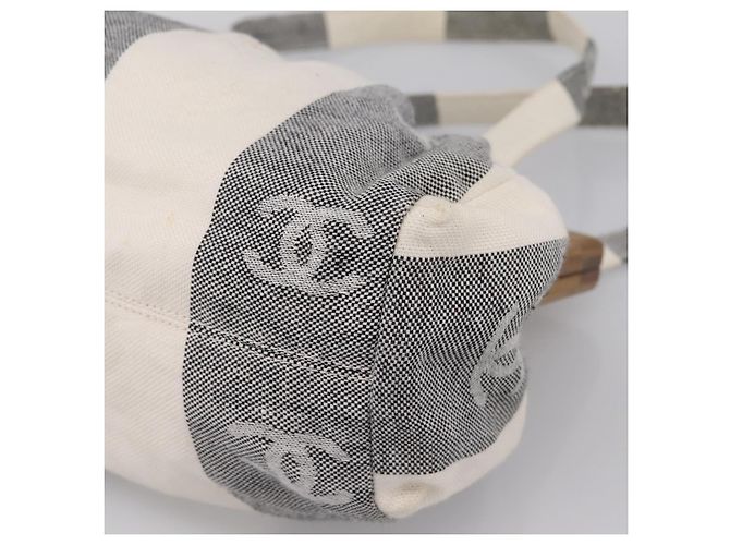 Borsa Tote CHANEL Canvas Grigio Gold CC Auth 196989V Marrone D'oro - vista 15