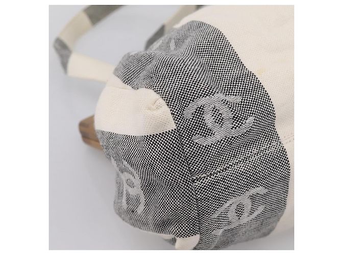 Borsa Tote CHANEL Canvas Grigio Gold CC Auth 196989V Marrone D'oro - vista 16