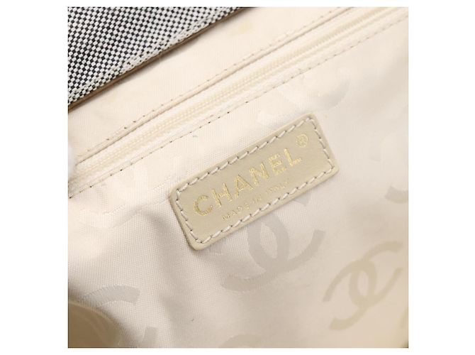 Borsa Tote CHANEL Canvas Grigio Gold CC Auth 196989V Marrone D'oro - vista 17
