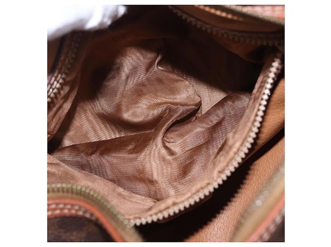 Céline Borsa a mano CELINE Macadam Canvas PVC Leather Brown Gold Auth 198260A Marrone D'oro - vista 11