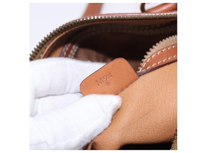 Céline Borsa a mano CELINE Macadam Canvas PVC Leather Brown Gold Auth 198260A Marrone D'oro - vista 12