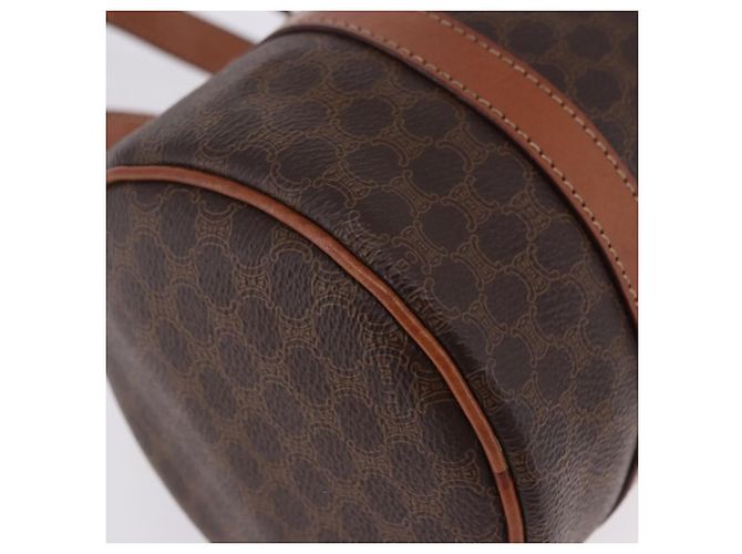Céline Borsa a mano CELINE Macadam Canvas PVC Leather Brown Gold Auth 198260A Marrone D'oro - vista 14