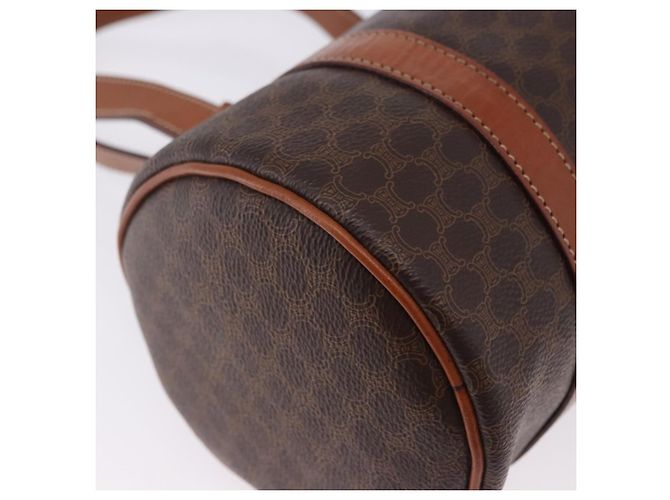 Céline Borsa a mano CELINE Macadam Canvas PVC Leather Brown Gold Auth 198260A Marrone D'oro - vista 16