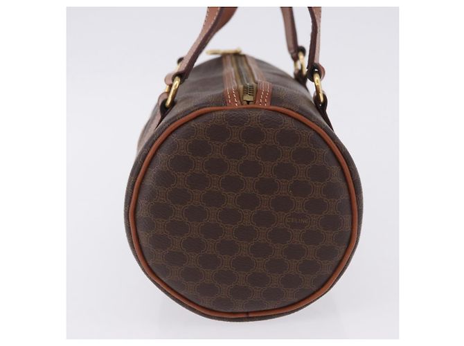 Céline Borsa a mano CELINE Macadam Canvas PVC Leather Brown Gold Auth 198260A Marrone D'oro - vista 3