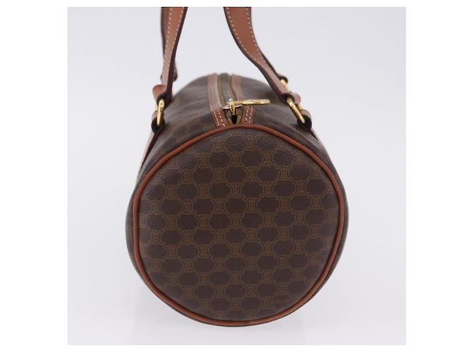 Céline Borsa a mano CELINE Macadam Canvas PVC Leather Brown Gold Auth 198260A Marrone D'oro - vista 4