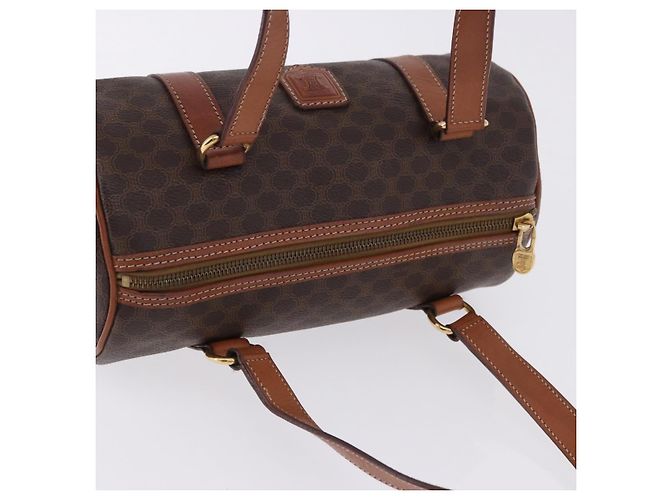 Céline Borsa a mano CELINE Macadam Canvas PVC Leather Brown Gold Auth 198260A Marrone D'oro - vista 6