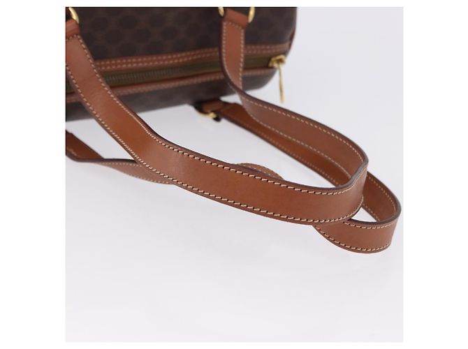Céline Borsa a mano CELINE Macadam Canvas PVC Leather Brown Gold Auth 198260A Marrone D'oro - vista 7