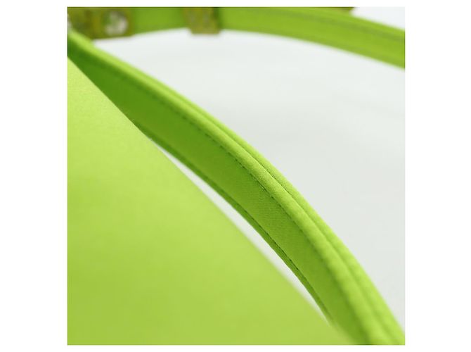 FENDI Custodia per telefono Mamma Baguette Pouch Satin Green Silver Auth 196659M Argento Verde - vista 14