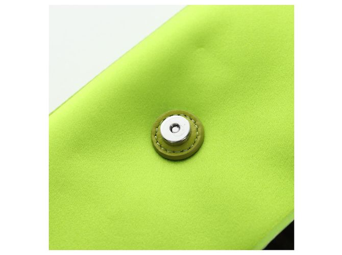 FENDI Custodia per telefono Mamma Baguette Pouch Satin Green Silver Auth 196659M Argento Verde - vista 19