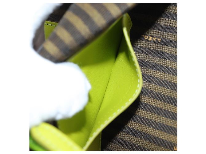 FENDI Custodia per telefono Mamma Baguette Pouch Satin Green Silver Auth 196659M Argento Verde - vista 23