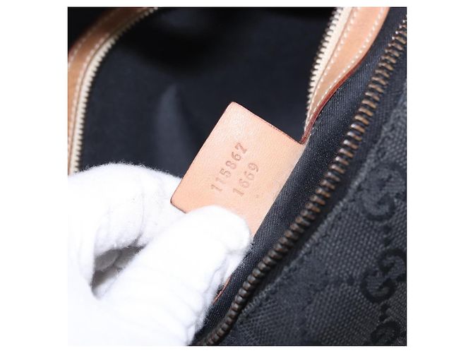 Borsa a Tracolla GUCCI GG Canvas Horsebit Nero Oro 115867 Auth yk20814V D'oro - vista 11