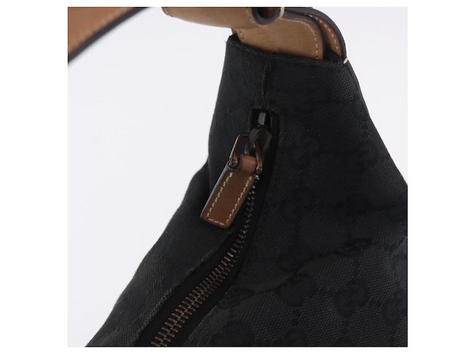 Borsa a Tracolla GUCCI GG Canvas Horsebit Nero Oro 115867 Auth yk20814V D'oro - vista 18