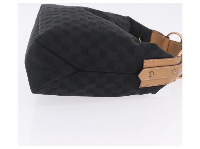 Borsa a Tracolla GUCCI GG Canvas Horsebit Nero Oro 115867 Auth yk20814V D'oro - vista 3