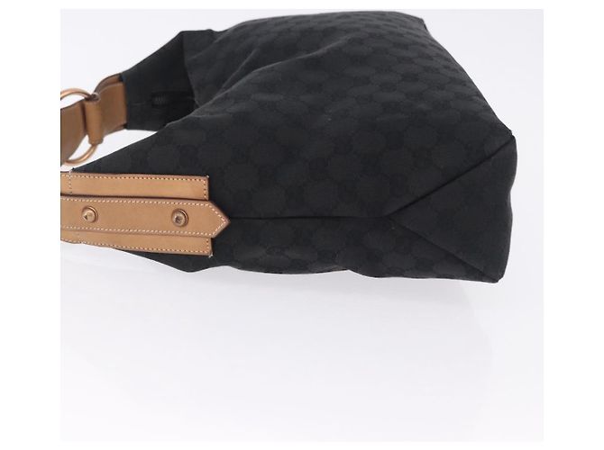 Borsa a Tracolla GUCCI GG Canvas Horsebit Nero Oro 115867 Auth yk20814V D'oro - vista 4