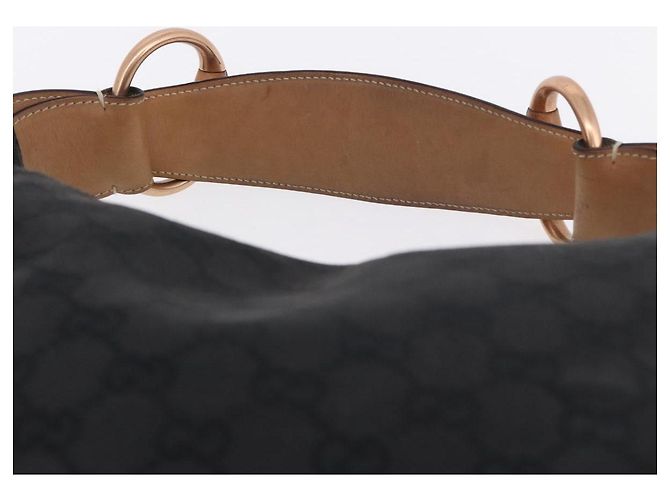Borsa a Tracolla GUCCI GG Canvas Horsebit Nero Oro 115867 Auth yk20814V D'oro - vista 8