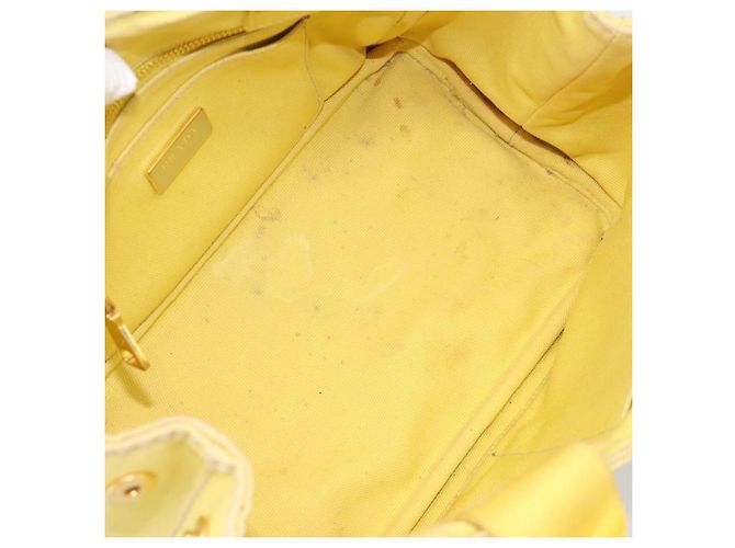 Borsa a mano PRADA Kanapa PM Canvas Yellow Gold Tone Auth BA15357 Giallo - vista 11