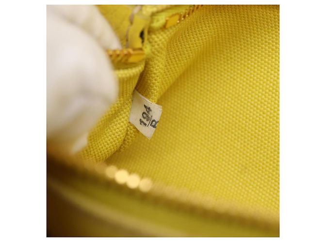 Borsa a mano PRADA Kanapa PM Canvas Yellow Gold Tone Auth BA15357 Giallo - vista 12