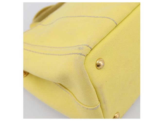 Borsa a mano PRADA Kanapa PM Canvas Yellow Gold Tone Auth BA15357 Giallo - vista 16