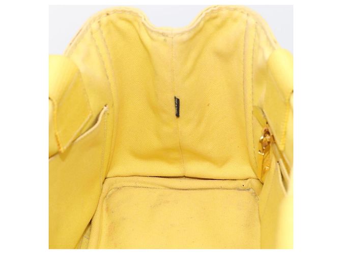 Borsa a mano PRADA Kanapa PM Canvas Yellow Gold Tone Auth BA15357 Giallo - vista 19