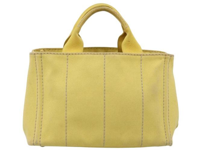Borsa a mano PRADA Kanapa PM Canvas Yellow Gold Tone Auth BA15357 Giallo - vista 2