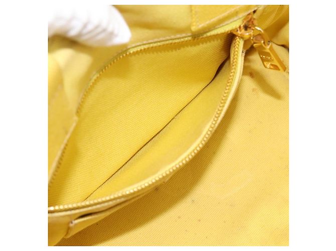 Borsa a mano PRADA Kanapa PM Canvas Yellow Gold Tone Auth BA15357 Giallo - vista 21