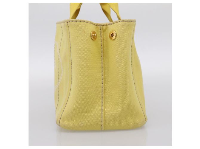 Borsa a mano PRADA Kanapa PM Canvas Yellow Gold Tone Auth BA15357 Giallo - vista 4