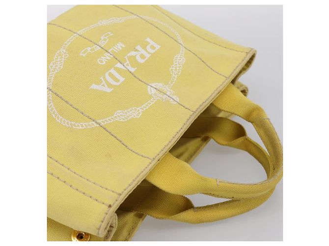 Borsa a mano PRADA Kanapa PM Canvas Yellow Gold Tone Auth BA15357 Giallo - vista 6