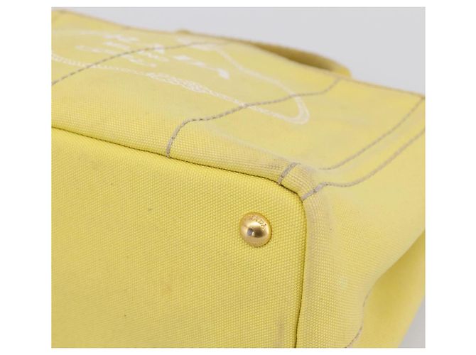 Borsa a mano PRADA Kanapa PM Canvas Yellow Gold Tone Auth BA15357 Giallo - vista 9