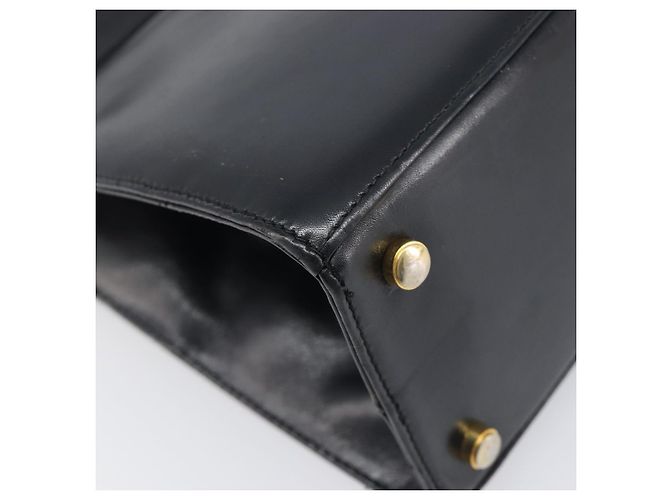 Borsa Salvatore Ferragamo Vala in pelle nera e oro Auth 197630 Nero D'oro - vista 16