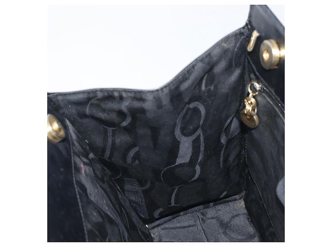 Borsa Salvatore Ferragamo Vala in pelle nera e oro Auth 197630 Nero D'oro - vista 18