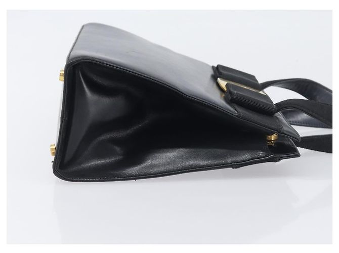 Borsa Salvatore Ferragamo Vala in pelle nera e oro Auth 197630 Nero D'oro - vista 3