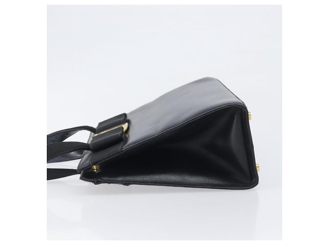 Borsa Salvatore Ferragamo Vala in pelle nera e oro Auth 197630 Nero D'oro - vista 4