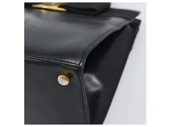 Borsa Salvatore Ferragamo Vala in pelle nera e oro Auth 197630 Nero D'oro - vista 9