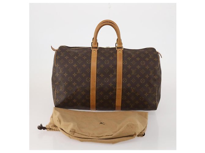 LOUIS VUITTON Monogram Keepall 45 Boston Bag M41428 LV Auth 196325A Monogramma - vista 12