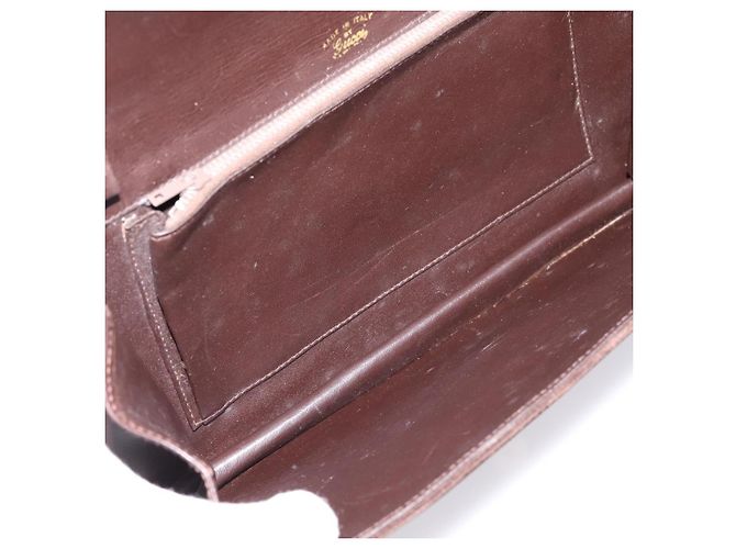 Borsa a pochette GUCCI in camoscio marrone e oro Auth 200926 D'oro - vista 10