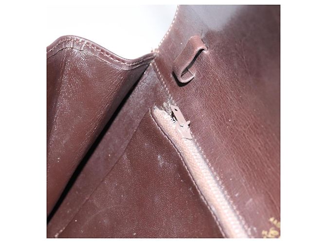 Borsa a pochette GUCCI in camoscio marrone e oro Auth 200926 D'oro - vista 11