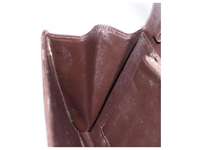 Borsa a pochette GUCCI in camoscio marrone e oro Auth 200926 D'oro - vista 17