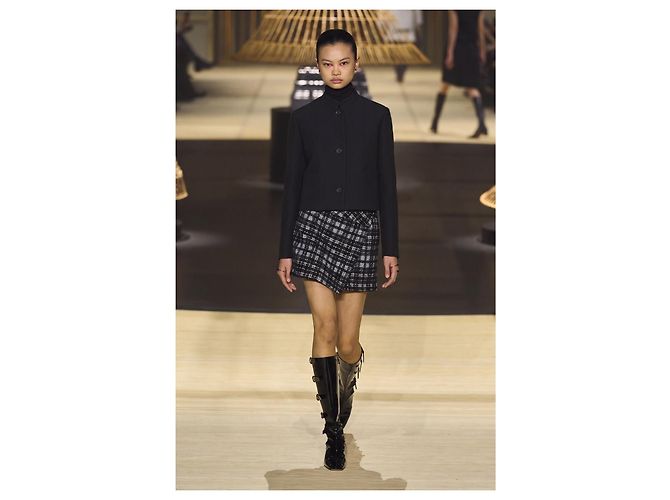 Christian Dior Fall 2014 Cropped Wool Jacket in Black - view 2