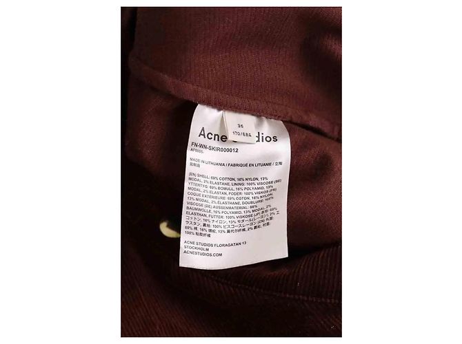 Falda Acne Studios de terciopelo burdeos - vista 5
