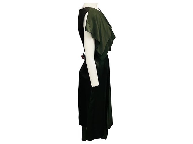 Roksanda Ilincic grünes Seiden-Midi-Cocktailkleid - Ansicht 2