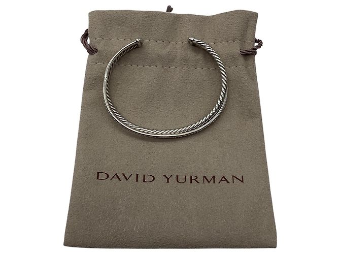 Bracciale David Yurman Crossover a due file in argento sterling con diamanti, 6mm - vista 7